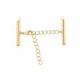 Slide end tubes with extention chain and clasp 40mm - Gold